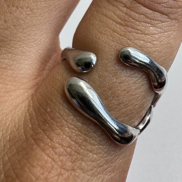 Stainless Steel Molten Drop Ring - Picture 1 of 7